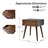 Vivian Mid-century Modern Nightstand with Charging Station(Optional Types)