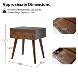 Vivian Mid-century Modern Nightstand with Charging Station(Optional Types)