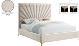Eclipse Velvet Bed - Luxurious Contemporary Design with Channel Tufted Headboard and Metal Legs