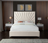 Eclipse Velvet Bed - Luxurious Contemporary Design with Channel Tufted Headboard and Metal Legs
