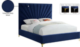 Eclipse Velvet Bed - Luxurious Contemporary Design with Channel Tufted Headboard and Metal Legs
