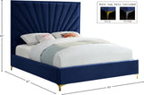 Eclipse Velvet Bed - Luxurious Contemporary Design with Channel Tufted Headboard and Metal Legs