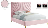 Eclipse Velvet Bed - Luxurious Contemporary Design with Channel Tufted Headboard and Metal Legs