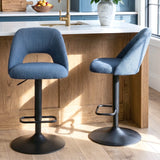 Edwin Upholstered Swivel Adjustable Bar Stool (Set of 2)