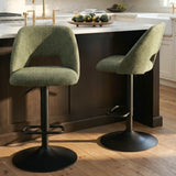 Edwin Upholstered Swivel Adjustable Bar Stool (Set of 2)