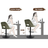 Edwin Upholstered Swivel Adjustable Bar Stool (Set of 2)