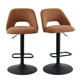 Edwin Upholstered Swivel Adjustable Bar Stool (Set of 2)