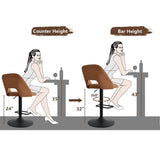 Edwin Upholstered Swivel Adjustable Bar Stool (Set of 2)