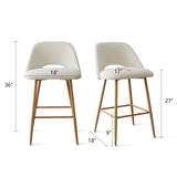 Edwin Boucle Upholstered Counter Stool (Set of 3)
