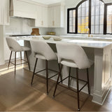 Edwin 26" Modern Upholstered Counter Stool (Set of 3)