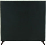 Elly Contemporary Velvet Bed with Deep Button Tufting and Espresso Wood Legs for Stylish Comfort