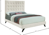 Elly Contemporary Velvet Bed with Deep Button Tufting and Espresso Wood Legs for Stylish Comfort