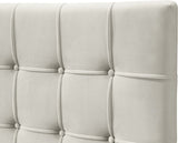 Elly Contemporary Velvet Bed with Deep Button Tufting and Espresso Wood Legs for Stylish Comfort