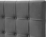 Elly Contemporary Velvet Bed with Deep Button Tufting and Espresso Wood Legs for Stylish Comfort