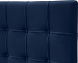 Elly Contemporary Velvet Bed with Deep Button Tufting and Espresso Wood Legs for Stylish Comfort