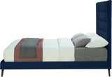 Elly Contemporary Velvet Bed with Deep Button Tufting and Espresso Wood Legs for Stylish Comfort