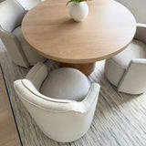 Yisa Modern Swivel Linen Upholstered Dining Chair (Set of 2)
