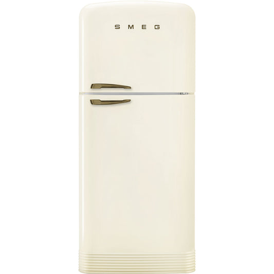 Retro-Style Refrigerator (19.3 cu ft, Right Hinge) - Cream (Bronze Handle)
