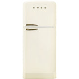 Retro-Style Refrigerator (19.3 cu ft, Right Hinge) - Cream (Bronze Handle)