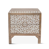 Tangiers 26" Nightstand in Carved Natural White