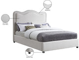 Felix Mid Century Modern Bed with Curved Headboard and Espresso Legs for Stylish Comfort and Elegance