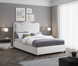 Felix Mid Century Modern Bed with Curved Headboard and Espresso Legs for Stylish Comfort and Elegance