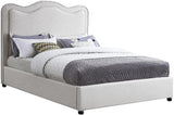 Felix Mid Century Modern Bed with Curved Headboard and Espresso Legs for Stylish Comfort and Elegance