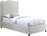 Felix Mid Century Modern Bed with Curved Headboard and Espresso Legs for Stylish Comfort and Elegance