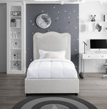 Felix Mid Century Modern Bed with Curved Headboard and Espresso Legs for Stylish Comfort and Elegance