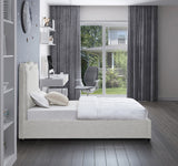 Felix Mid Century Modern Bed with Curved Headboard and Espresso Legs for Stylish Comfort and Elegance