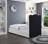 Felix Mid Century Modern Bed with Curved Headboard and Espresso Legs for Stylish Comfort and Elegance