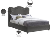 Felix Mid Century Modern Bed with Curved Headboard and Espresso Legs for Stylish Comfort and Elegance