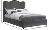 Felix Mid Century Modern Bed with Curved Headboard and Espresso Legs for Stylish Comfort and Elegance