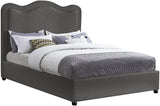 Felix Mid Century Modern Bed with Curved Headboard and Espresso Legs for Stylish Comfort and Elegance