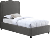 Felix Mid Century Modern Bed with Curved Headboard and Espresso Legs for Stylish Comfort and Elegance