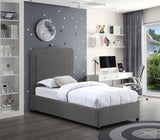 Felix Mid Century Modern Bed with Curved Headboard and Espresso Legs for Stylish Comfort and Elegance