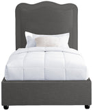 Felix Mid Century Modern Bed with Curved Headboard and Espresso Legs for Stylish Comfort and Elegance