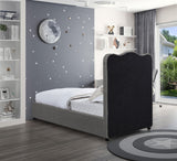 Felix Mid Century Modern Bed with Curved Headboard and Espresso Legs for Stylish Comfort and Elegance