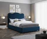 Felix Mid Century Modern Bed with Curved Headboard and Espresso Legs for Stylish Comfort and Elegance