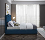 Felix Mid Century Modern Bed with Curved Headboard and Espresso Legs for Stylish Comfort and Elegance