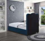 Felix Mid Century Modern Bed with Curved Headboard and Espresso Legs for Stylish Comfort and Elegance