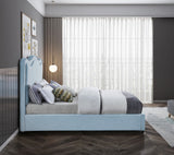 Felix Mid Century Modern Bed with Curved Headboard and Espresso Legs for Stylish Comfort and Elegance