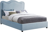 Felix Mid Century Modern Bed with Curved Headboard and Espresso Legs for Stylish Comfort and Elegance