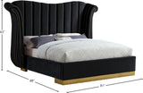 Flora Velvet Bed - Luxurious Upholstered Design with Gold Accents & Channel Tufted Headboard, Regal Style