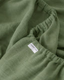 Forest green linen fitted sheet