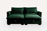 PERTH 86" Loveseat with 2 Ottomans