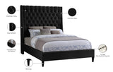 Fritz Velvet Bed - Elegant Contemporary Wingback Design with Dramatic Tufted Headboard & Nailheads