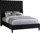 Fritz Velvet Bed - Elegant Contemporary Wingback Design with Dramatic Tufted Headboard & Nailheads
