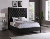 Fritz Velvet Bed - Elegant Contemporary Wingback Design with Dramatic Tufted Headboard & Nailheads