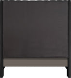 Fritz Velvet Bed - Elegant Contemporary Wingback Design with Dramatic Tufted Headboard & Nailheads